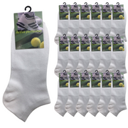 24x COTTON ANKLE SOCKS Sport Low Cut Mens Womens Running BULK Anklet - White - 6-11 V563-BR-990165-WHT-6-11