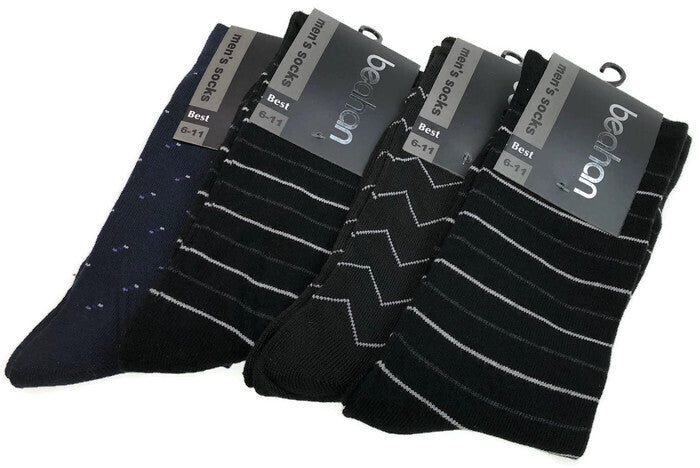 9 Pairs COTTON BUSINESS SOCKS Mens Dress Crew Plain Work Casual BULK - Assorted Pack - 6-11 V563-BR-9CBSOCK-ASST-6-11