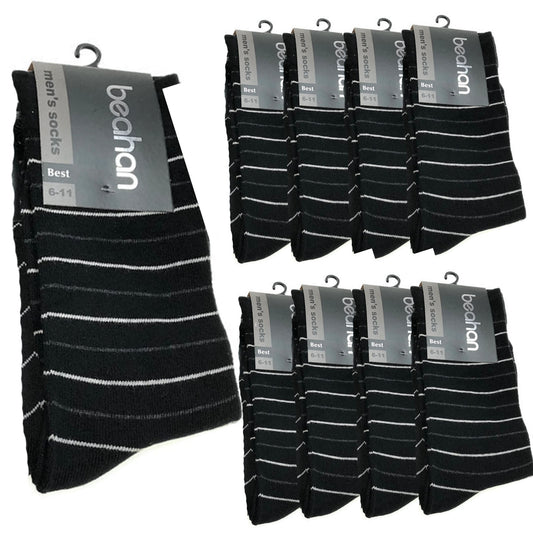 9 Pairs COTTON BUSINESS SOCKS Mens Dress Crew Plain Work Casual BULK - Black - 6-11 V563-BR-9CBSOCK-BLK-6-11