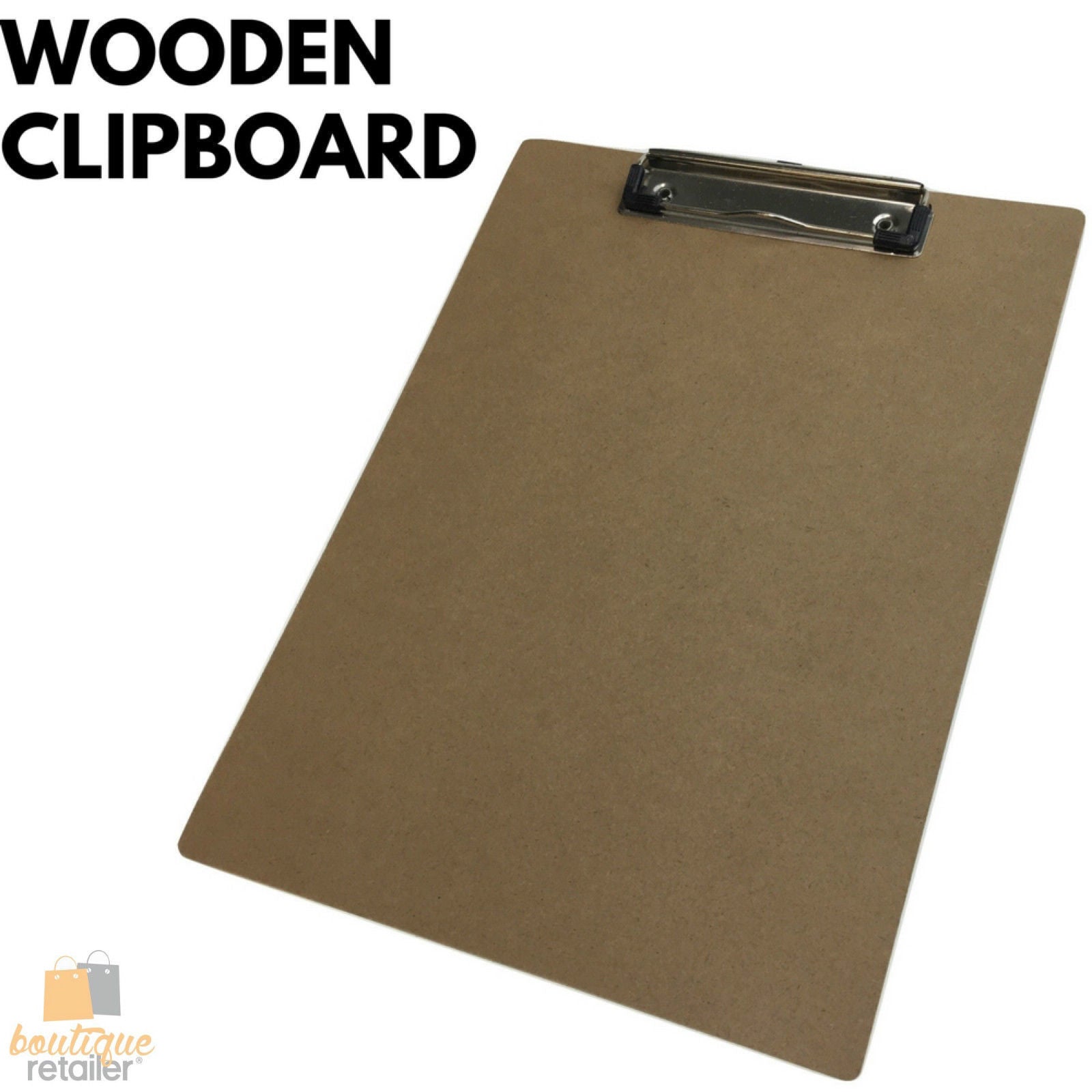 WOODEN A4 CLIPBOARD Hardboard Menu Clip Office Restaurant Writing Board Holder V563-BR-A4WODNCLPBRD