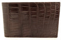 Mens Slim Genuine Skin Crocodile Leather Wallet Bi Fold Gift - Brown V563-BR-AC04-BRWN