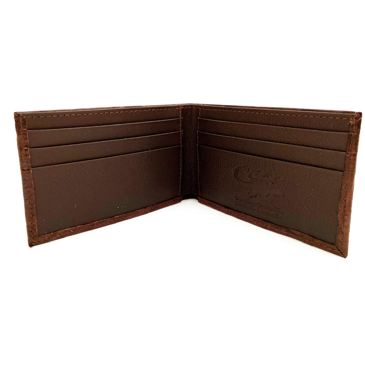 Mens Slim Genuine Skin Crocodile Leather Wallet Bi Fold Gift - Brown V563-BR-AC04-BRWN
