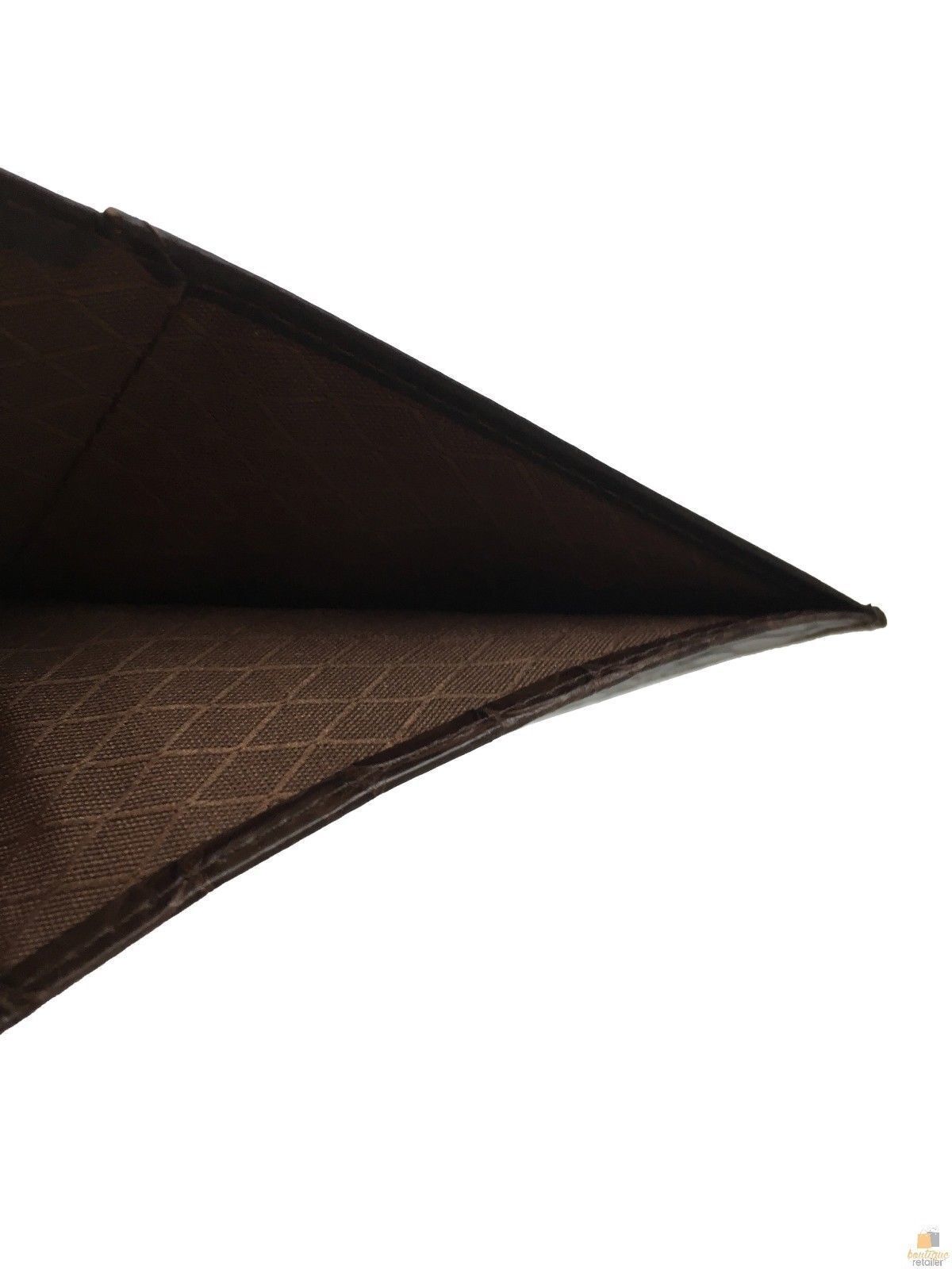 Mens Slim Genuine Skin Crocodile Leather Wallet Bi Fold Gift - Brown V563-BR-AC04-BRWN