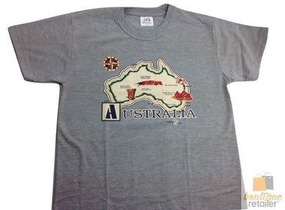 Adult T Shirt Australian Australia Day Souvenir Tee Top 100% COTTON - Grey - Large V563-BR-ADULTSHRT-GRY-L