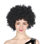 Mens DELUXE AFRO WIG Curly Hair Costume Party Fancy Disco 70s 80s Dress Up - Black V563-BR-AFRO-BLK
