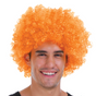 Mens DELUXE AFRO WIG Curly Hair Costume Party Fancy Disco 70s 80s Dress Up - Orange V563-BR-AFRO-ORNG