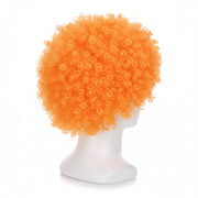 Mens DELUXE AFRO WIG Curly Hair Costume Party Fancy Disco 70s 80s Dress Up - Orange V563-BR-AFRO-ORNG
