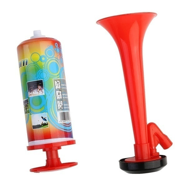 Air Horn Party Prop Hand Held Loud Pump Action Plastic Novelty Reusable Klaxon V563-BR-AHORN