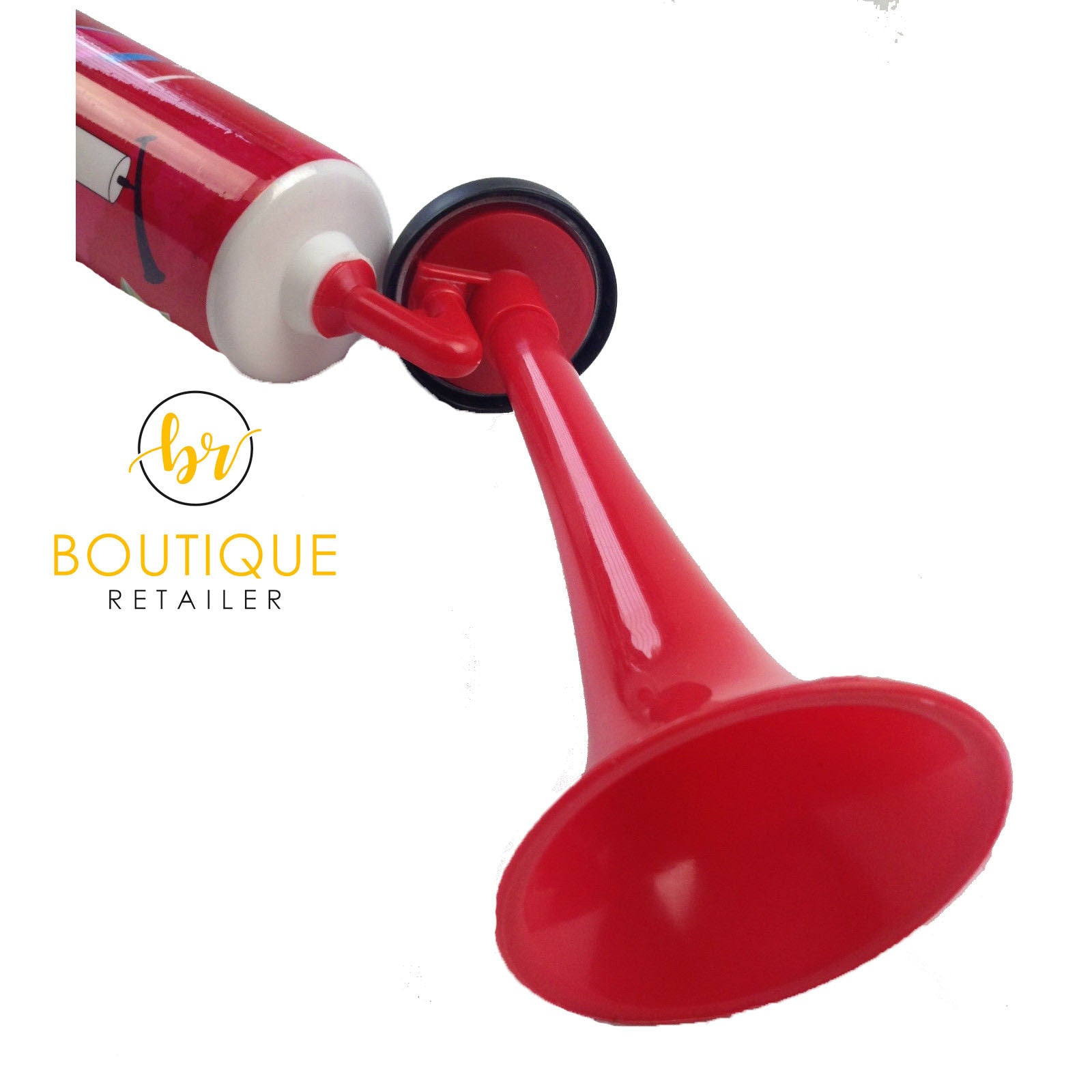 Air Horn Party Prop Hand Held Loud Pump Action Plastic Novelty Reusable Klaxon V563-BR-AHORN