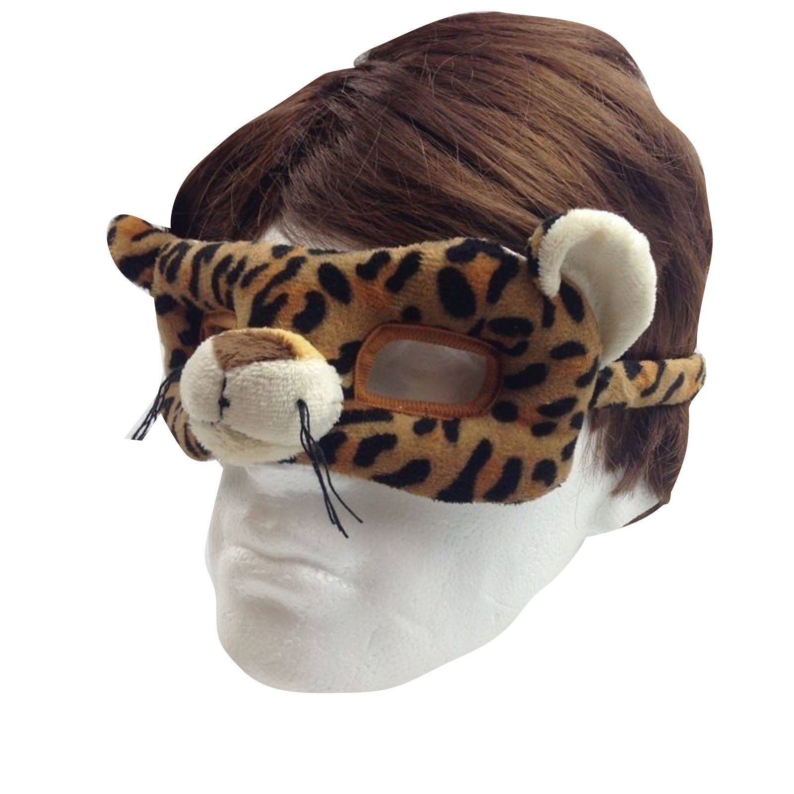 ANIMAL EYE MASK Party Costume Halloween Accessory - Leopard V563-BR-ANIMALFACEMASK-LEOPD