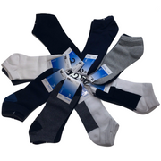 24x COTTON ANKLE SOCKS Sport Low Cut Mens Womens Running BULK Anklet - Mixed Colour Pack - 2-8 V563-BR-ASSORTED-2-8