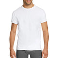 Mens COTTON STRETCH T-SHIRT Tee Top Plain Blank Adults Slim Skinny Fitted - White - S V563-BR-ASSTDTEES-WHT-S