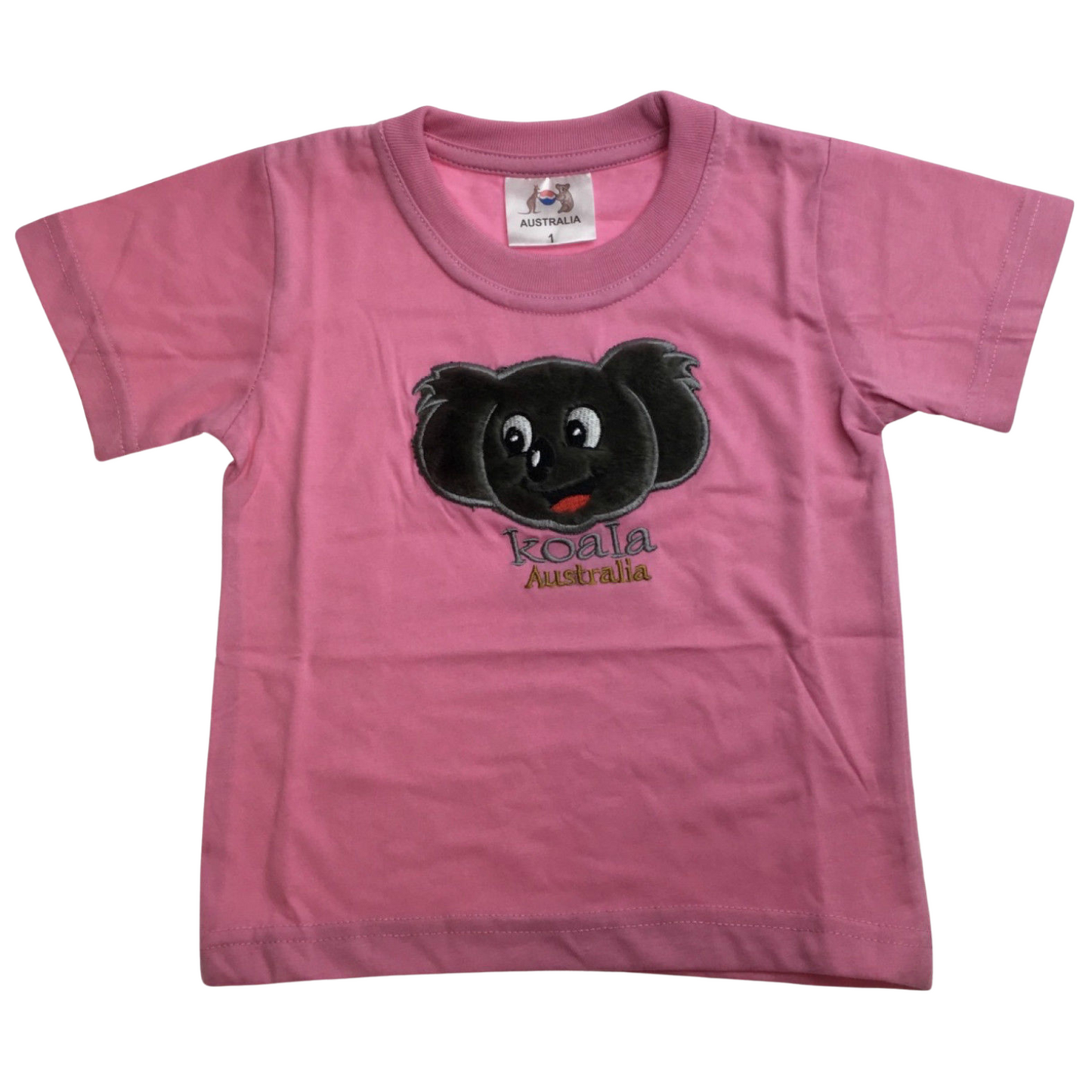 Kids KOALA AUSTRALIA T Shirt Tee Souvenir Gift Childrens Child 100% Cotton Top - Light Pink - 1 V563-BR-AUKOALASHIRT-LPNK-1