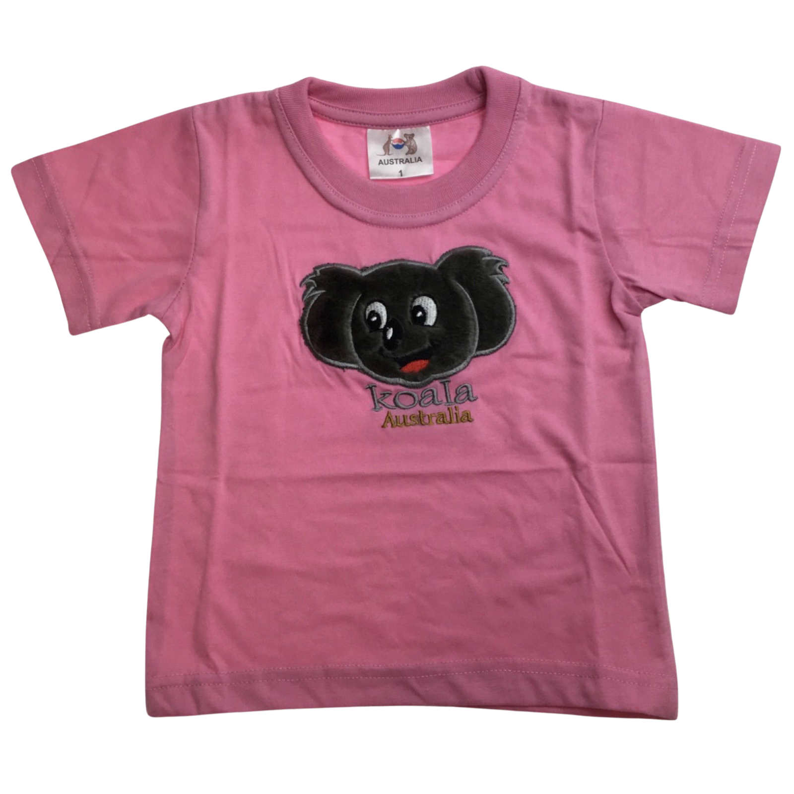 Kids KOALA AUSTRALIA T Shirt Tee Souvenir Gift Childrens Child 100% Cotton Top - Light Pink - 1 V563-BR-AUKOALASHIRT-LPNK-1