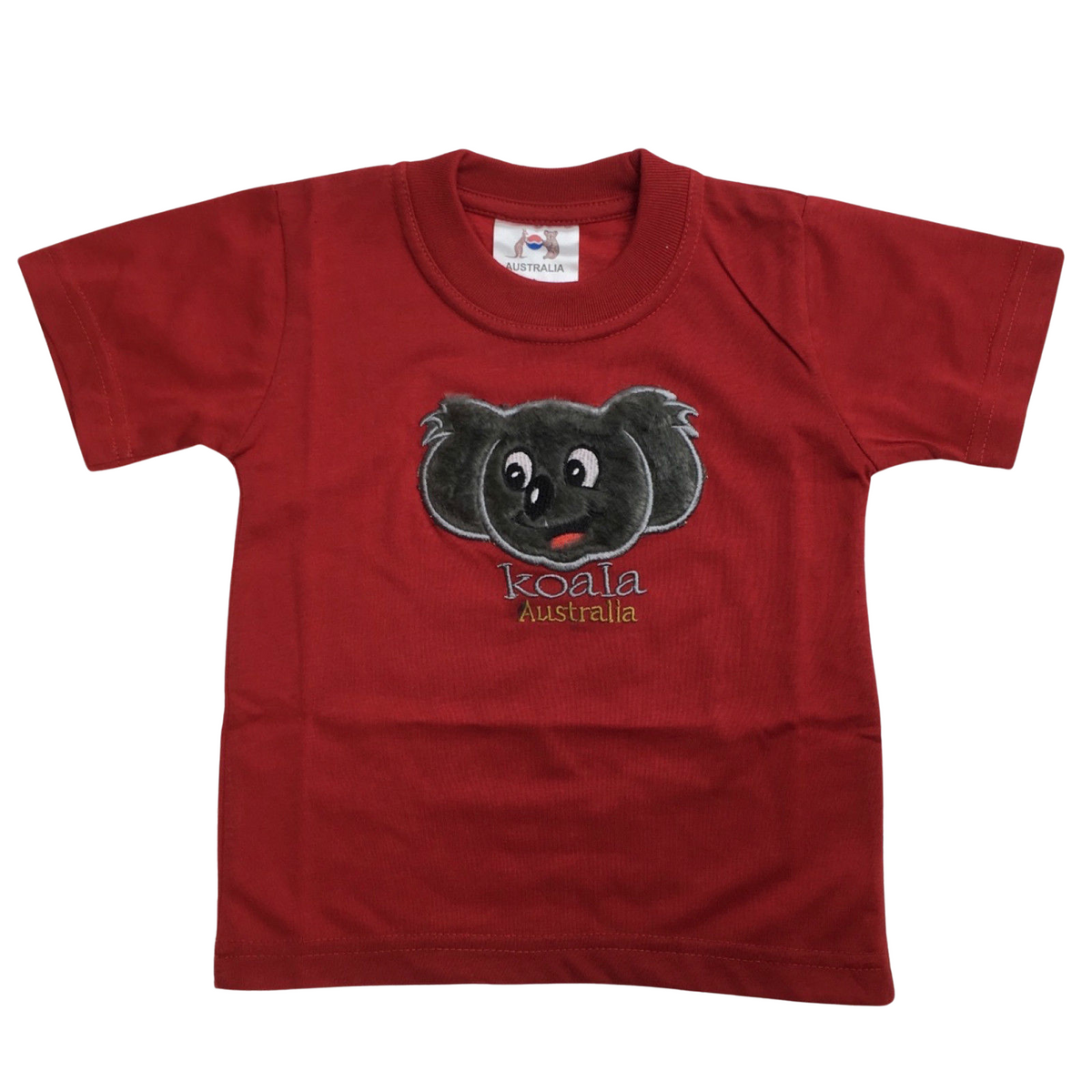 Kids KOALA AUSTRALIA T Shirt Tee Souvenir Gift Childrens Child 100% Cotton Top - Red - 2 V563-BR-AUKOALASHIRT-RED-2