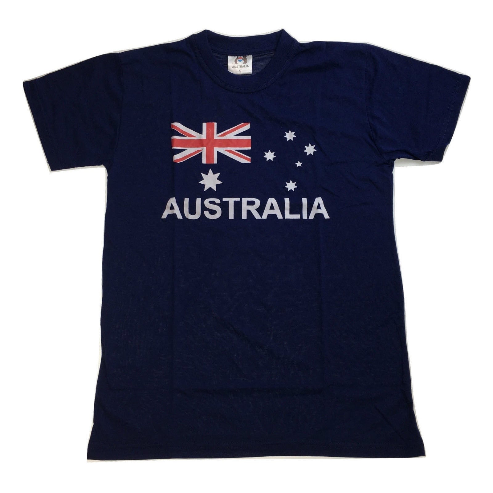 Adult AUSTRALIAN T Shirt Australia Day 100% COTTON Souvenir Tee Top Flag - Blue - XX-Large V563-BR-AUST-BLU-XXL