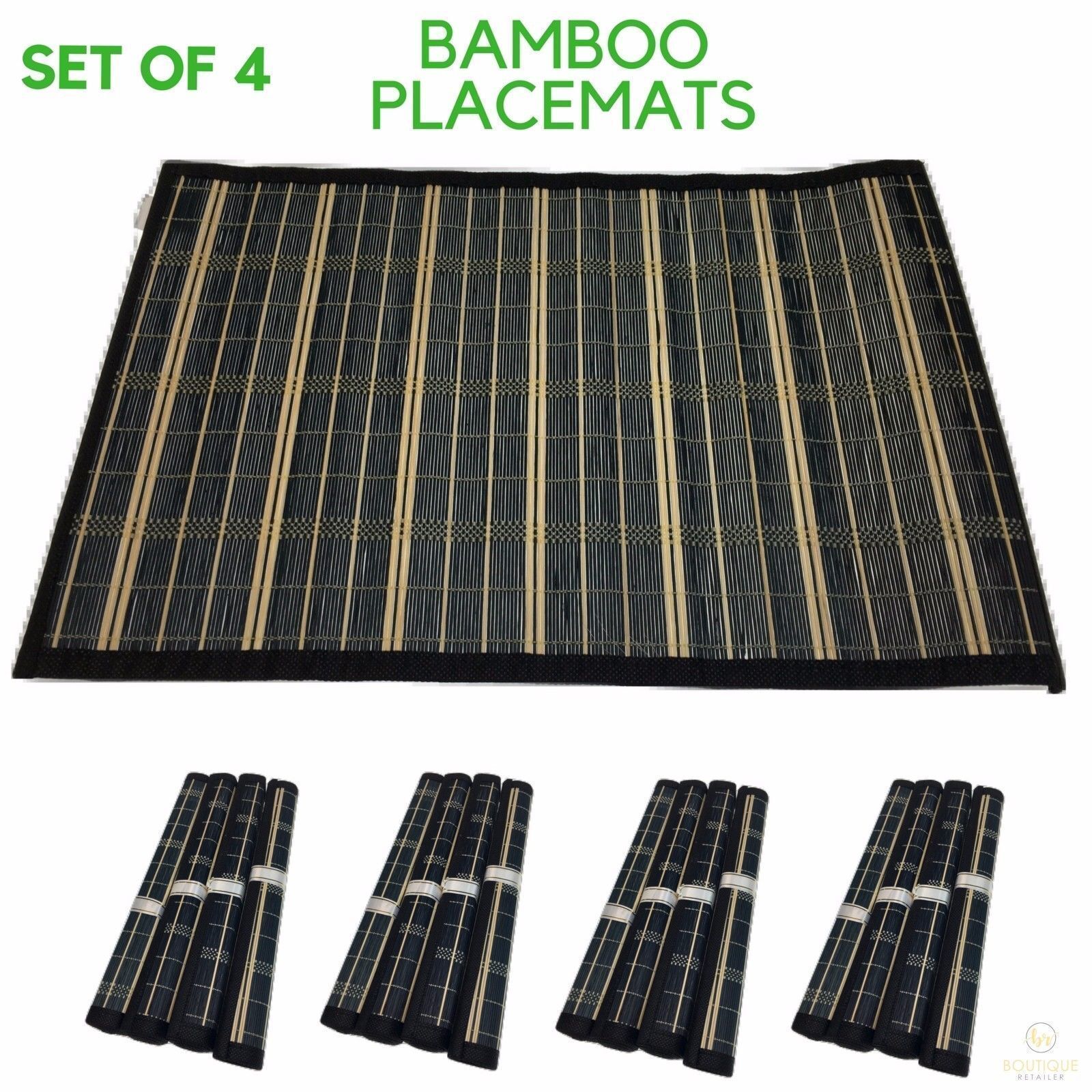 Set of 4 BAMBOO PLACEMATS Dinner Table Decor Party Natural Party 45x30cm BULK V563-BR-BAMBPLMATS-S4