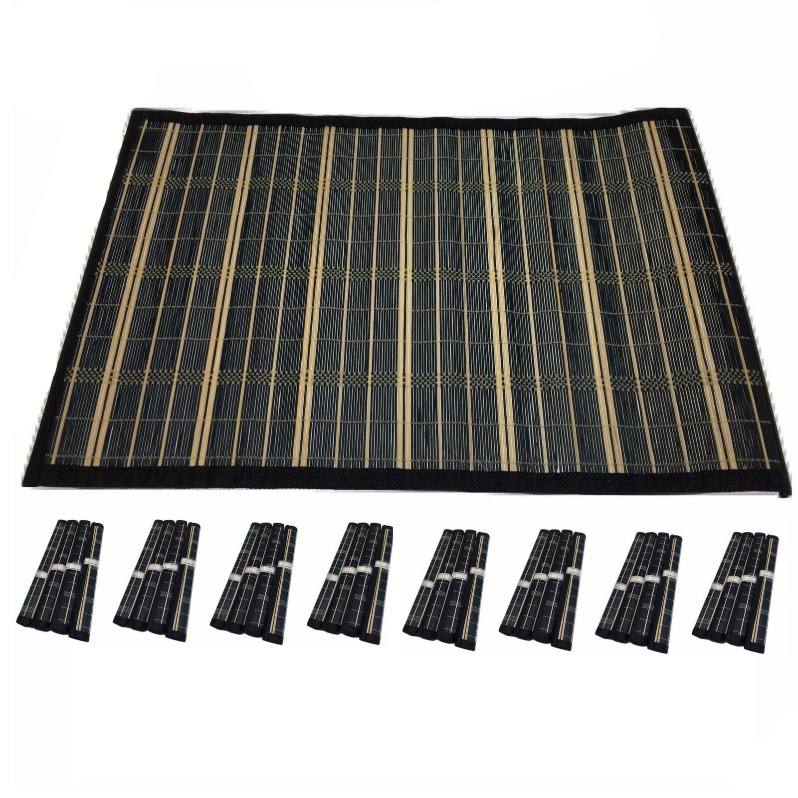 Set of 8 BAMBOO PLACEMATS Dinner Table Decor Party Natural Party 45x30cm BULK V563-BR-BAMBPLMATS-S8
