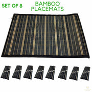 Set of 8 BAMBOO PLACEMATS Dinner Table Decor Party Natural Party 45x30cm BULK V563-BR-BAMBPLMATS-S8