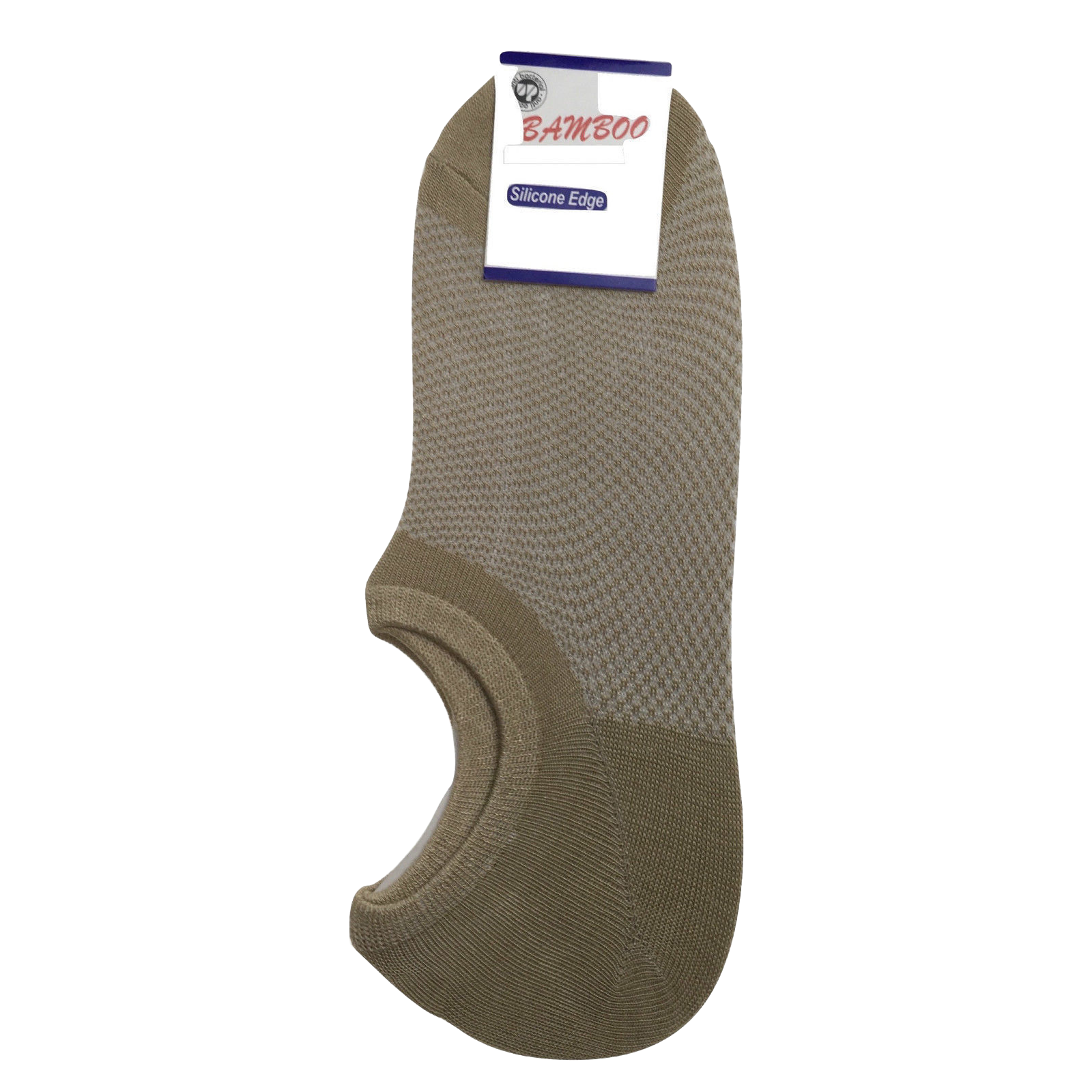 1 Pair NO SHOW BAMBOO SOCKS Non Slip Heel Grip Low Cut Invisible Footlet - Beige - 6-11 V563-BR-BBOOSOCK-BEI-6-11