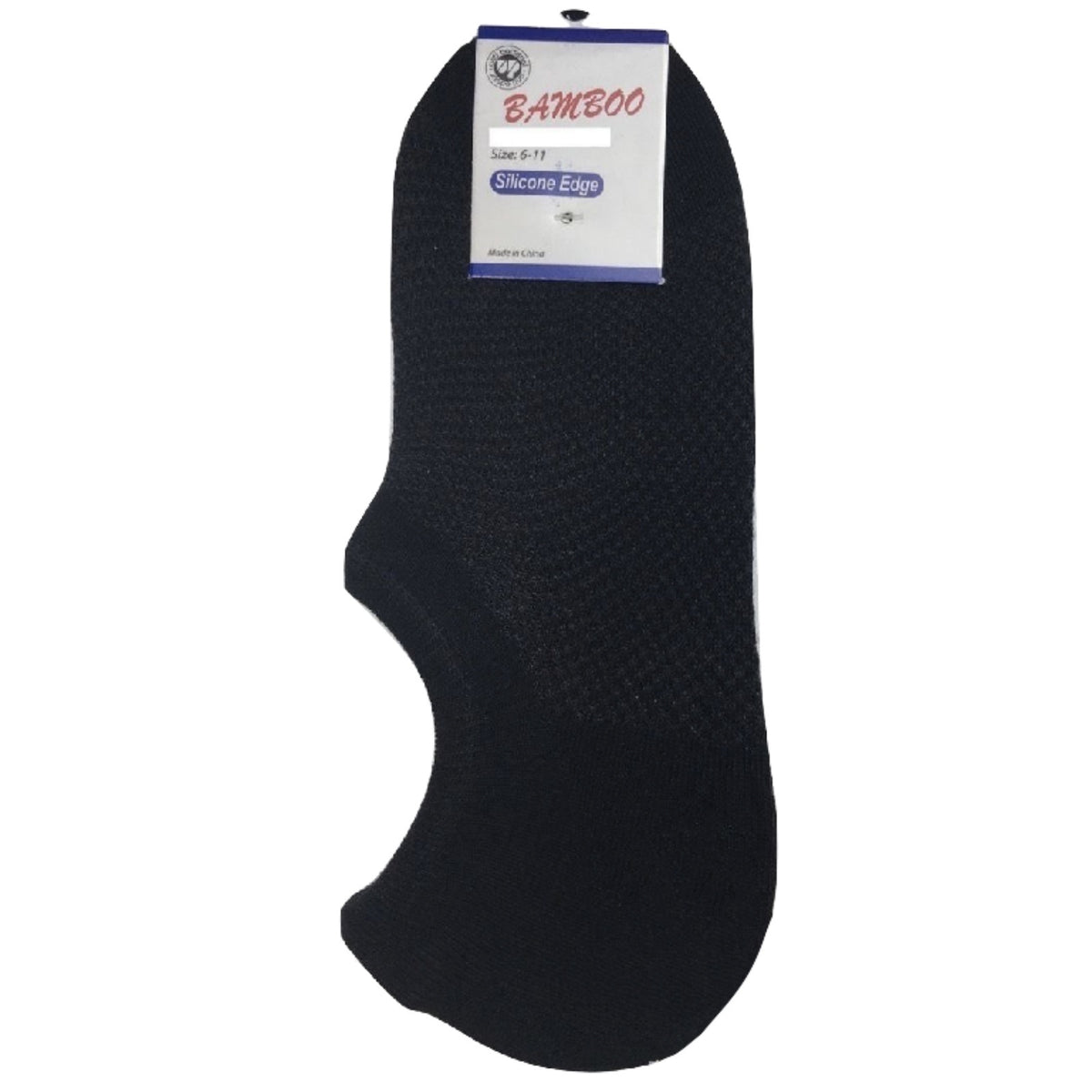 1 Pair NO SHOW BAMBOO SOCKS Non Slip Heel Grip Low Cut Invisible Footlet - Black - 6-11 V563-BR-BBOOSOCK-BLK-6-11
