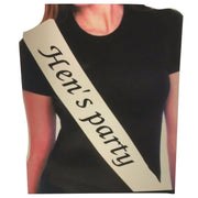 Party Sash Bride Birthday Hen Night Girls Womens Celebration Sash - White V563-BR-BDAYSASH-HENPWHT