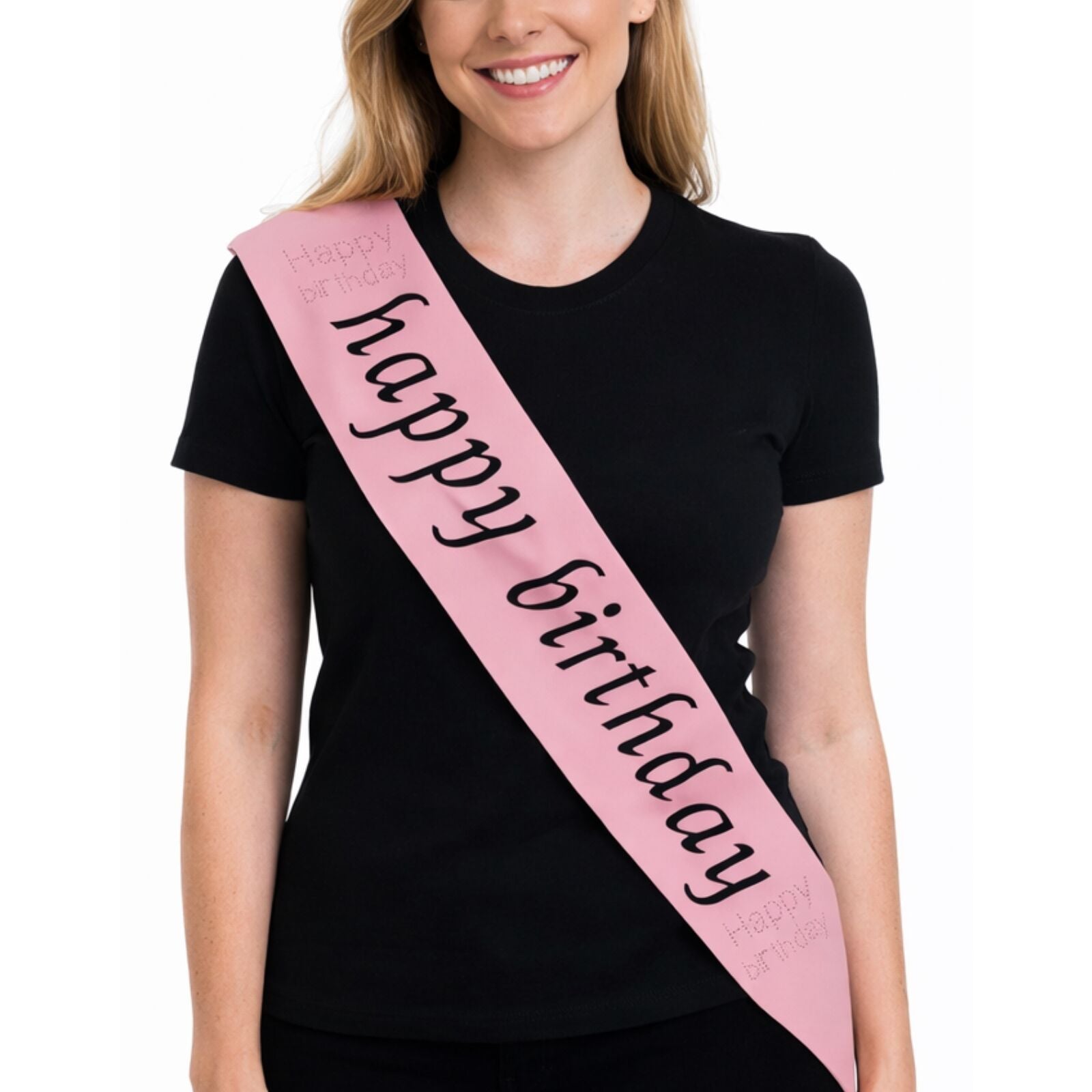 Party Sash Happy Birthday Hen Night Womens Celebration Sash One Size - Pink V563-BR-BDAYSASH-HPBDPNK