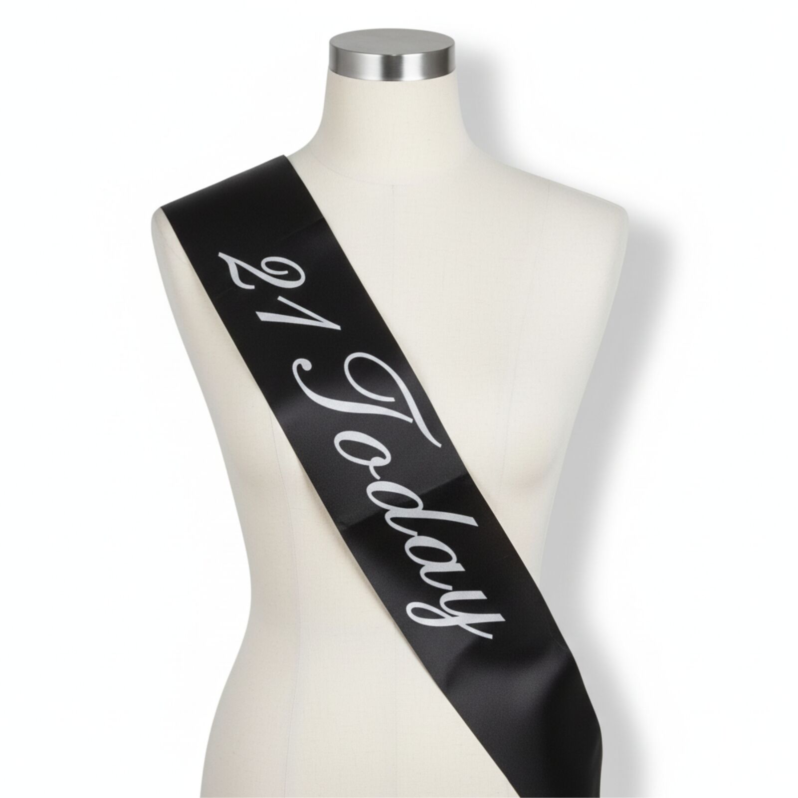 21st Birthday Sash 21 Today! Girls Night Party Costume Celebration Bday - Black V563-BR-BEDAYSASH-21TBK