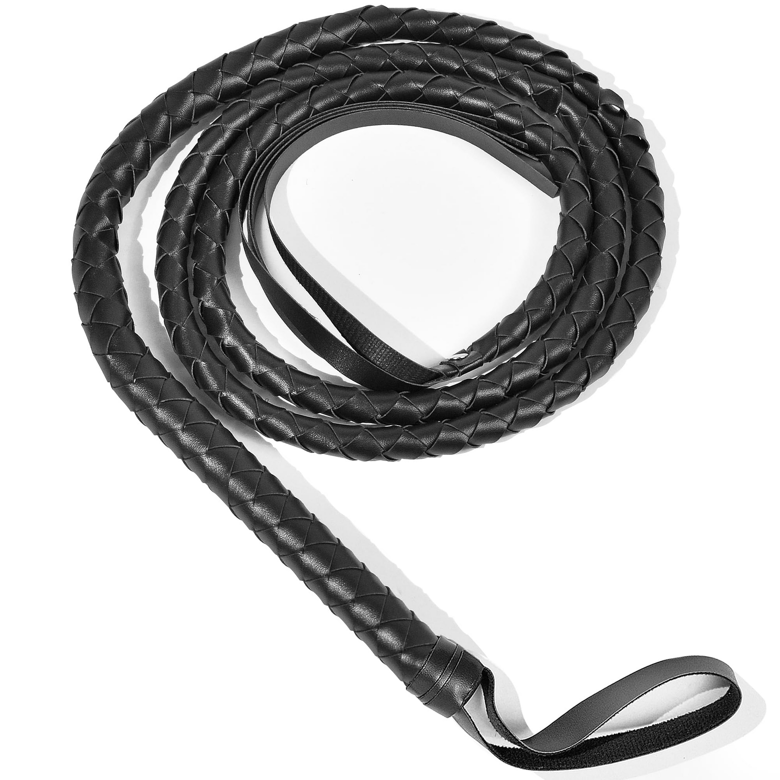 BLACK WHIP Faux Leather Costume Party 180cm Riding Cowboy Fancy Dress V563-BR-BLKWHIP-COST