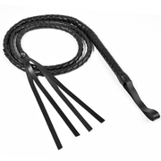 BLACK WHIP Faux Leather Costume Party 180cm Riding Cowboy Fancy Dress V563-BR-BLKWHIP-COST