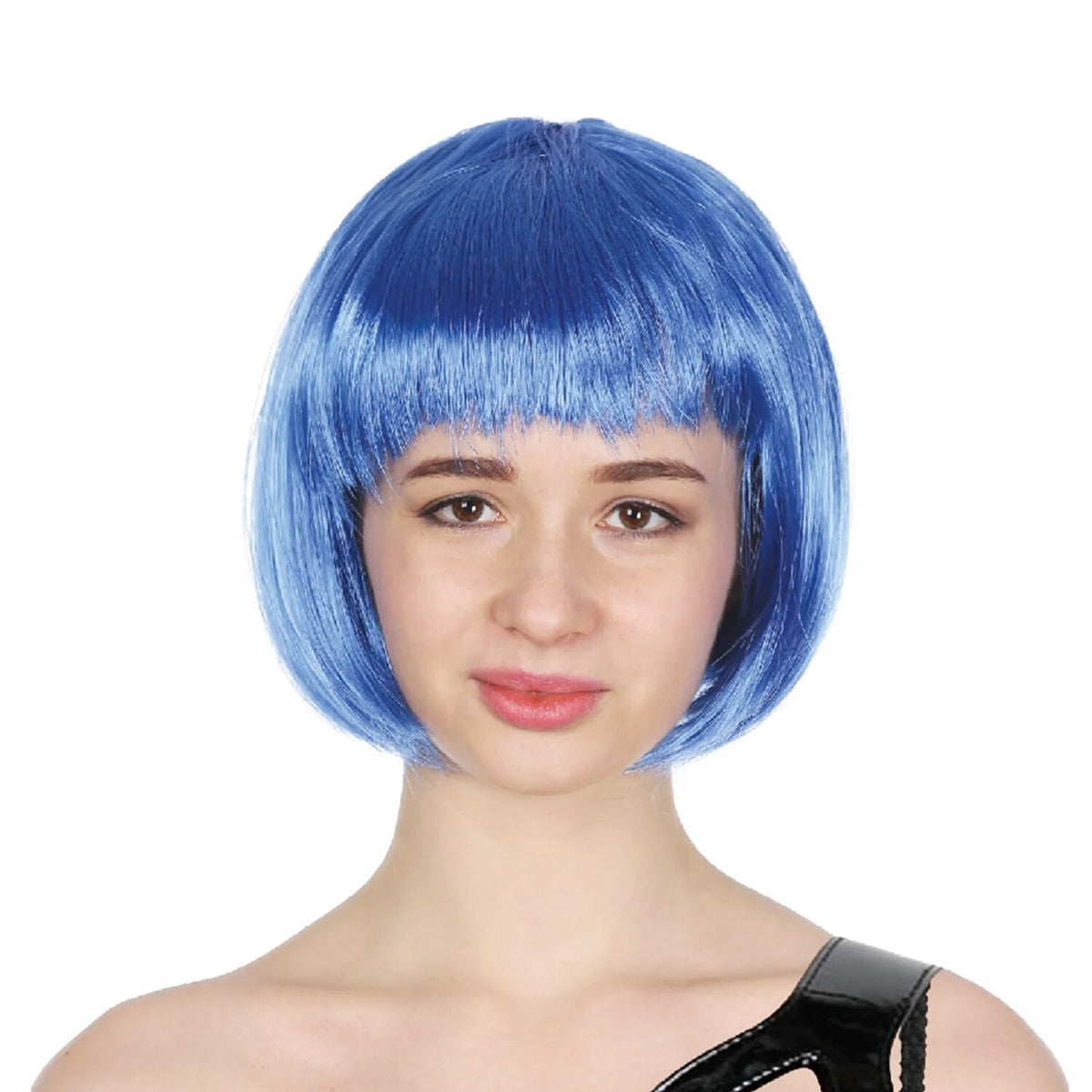 Bob Wig Costume Short Straight Fringe Cosplay Party Full Hair Womens Fancy Dress - Blue V563-BR-BOBW-BLU