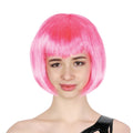 Bob Wig Costume Short Straight Fringe Cosplay Party Full Hair Womens Fancy Dress - Hot Pink V563-BR-BOBW-HTPNK