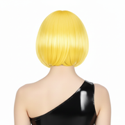 Bob Wig Costume Short Straight Fringe Cosplay Party Full Hair Womens Fancy Dress - Yellow V563-BR-BOBW-YLW
