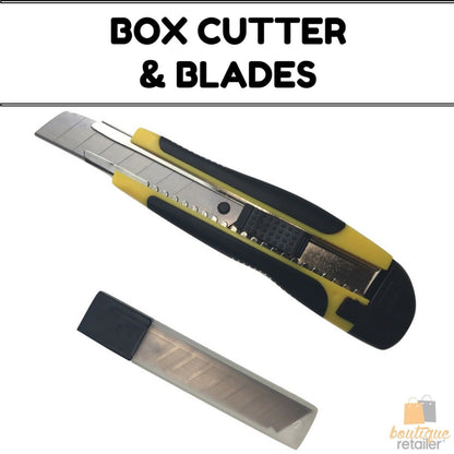 BOX CUTTER & BLADES Knife Retractable Blade Snap Off Razor 18mm Durable Opener V563-BR-BOXCUTTER