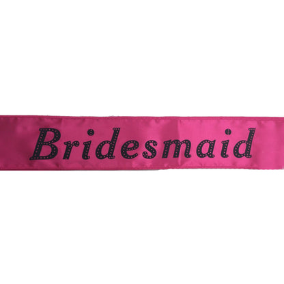 Hens Night Satin Sash Bridal Party Girls Wedding Bridesmaid Accessory - Hot Pink V563-BR-BTBSASH-BHTPNK