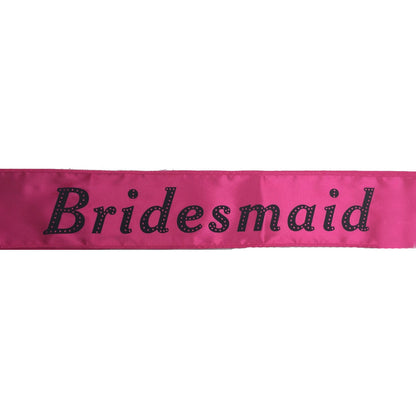 Hens Night Satin Sash Bridal Party Girls Wedding Bridesmaid Accessory - Hot Pink V563-BR-BTBSASH-BHTPNK