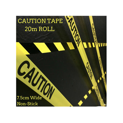 CAUTION TAPE Yellow Safety Warning Barricade Industrial Strip Non-Stick 20m V563-BR-CAUTIONTAPE