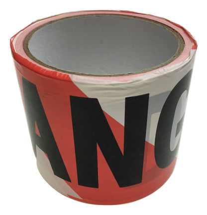 DANGER TAPE Red White Safety Warning Barricade Barrier Strip Non-Stick 20m V563-BR-DANGERTAPE