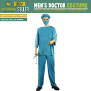 Mens Adult Doctor Costume Dr Surgeon Scrubs Halloween Fancy Party Hospital V563-BR-DRSCOST-MNS