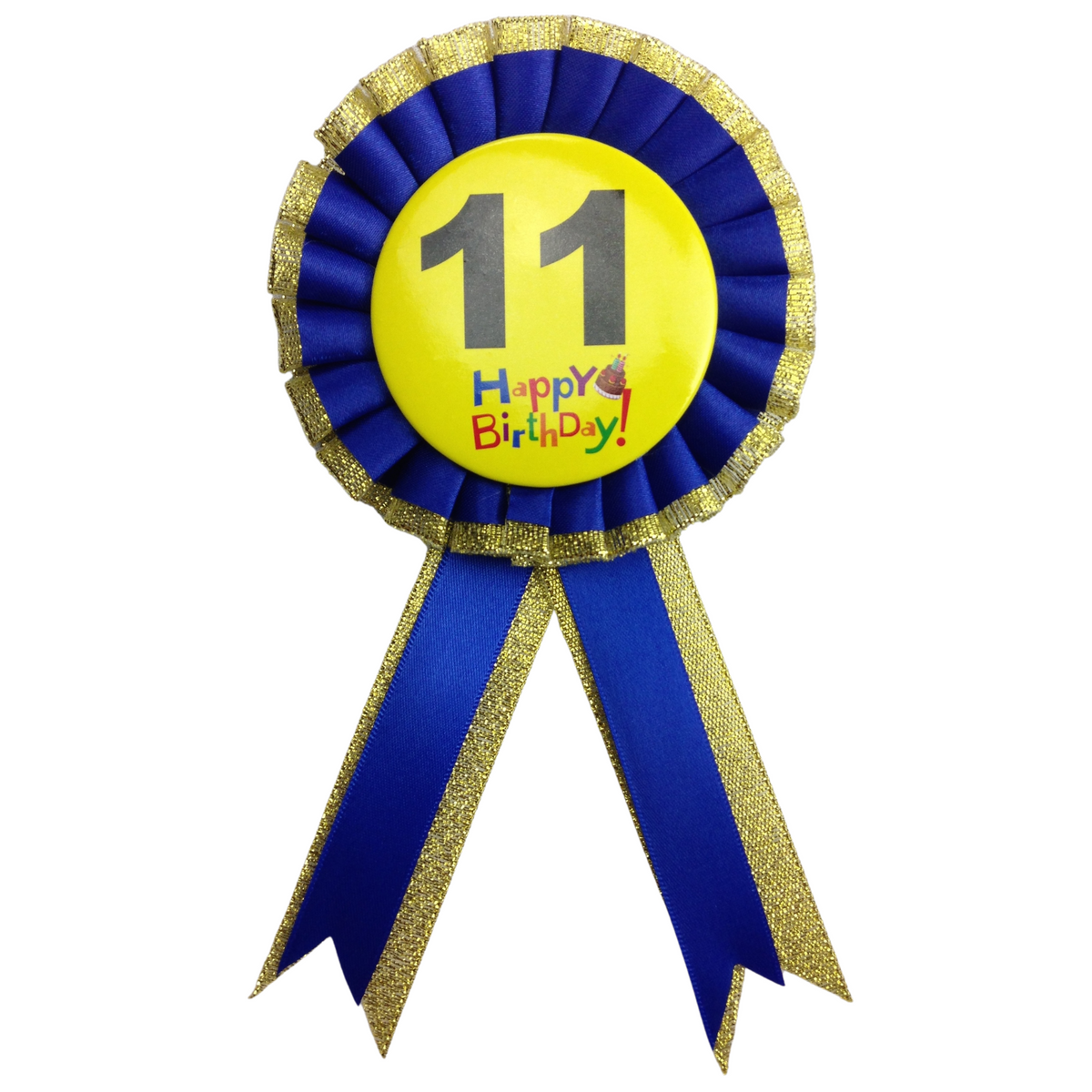 BIRTHDAY BADGE Party Favour Award Rosette Fancy Dress Girls Boys Childrens Kids - V563-BR-FANCYDRESBADGE-11BLU