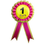 BIRTHDAY BADGE Party Favour Award Rosette Fancy Dress Girls Boys Childrens Kids - V563-BR-FANCYDRESBADGE-1PNK