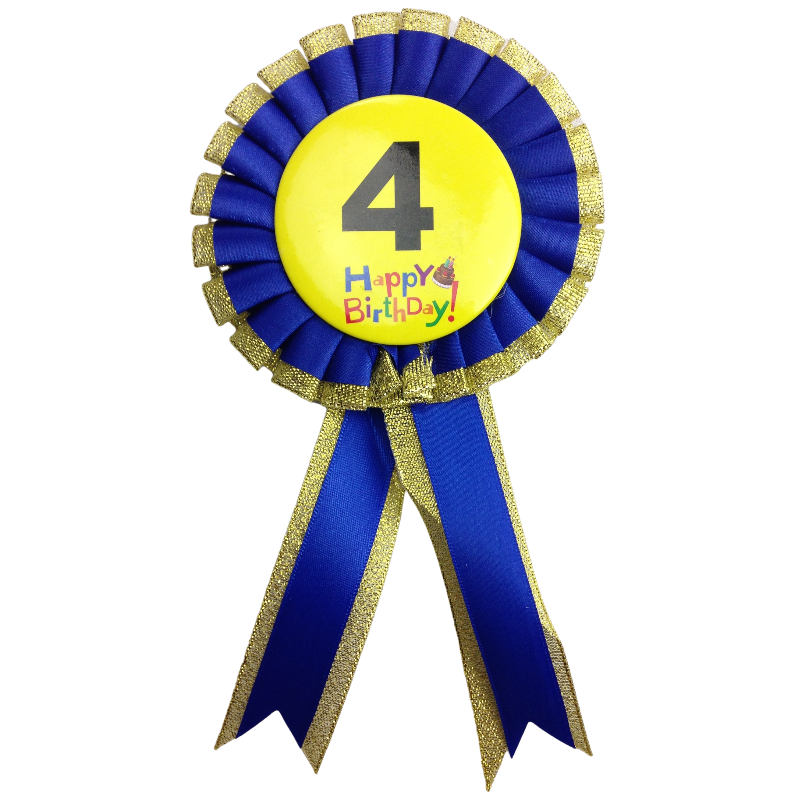 BIRTHDAY BADGE Party Favour Award Rosette Fancy Dress Girls Boys Childrens Kids - V563-BR-FANCYDRESBADGE-4BLU