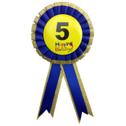 BIRTHDAY BADGE Party Favour Award Rosette Fancy Dress Girls Boys Childrens Kids - V563-BR-FANCYDRESBADGE-5BLU