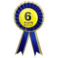 BIRTHDAY BADGE Party Favour Award Rosette Fancy Dress Girls Boys Childrens Kids - V563-BR-FANCYDRESBADGE-6BLU