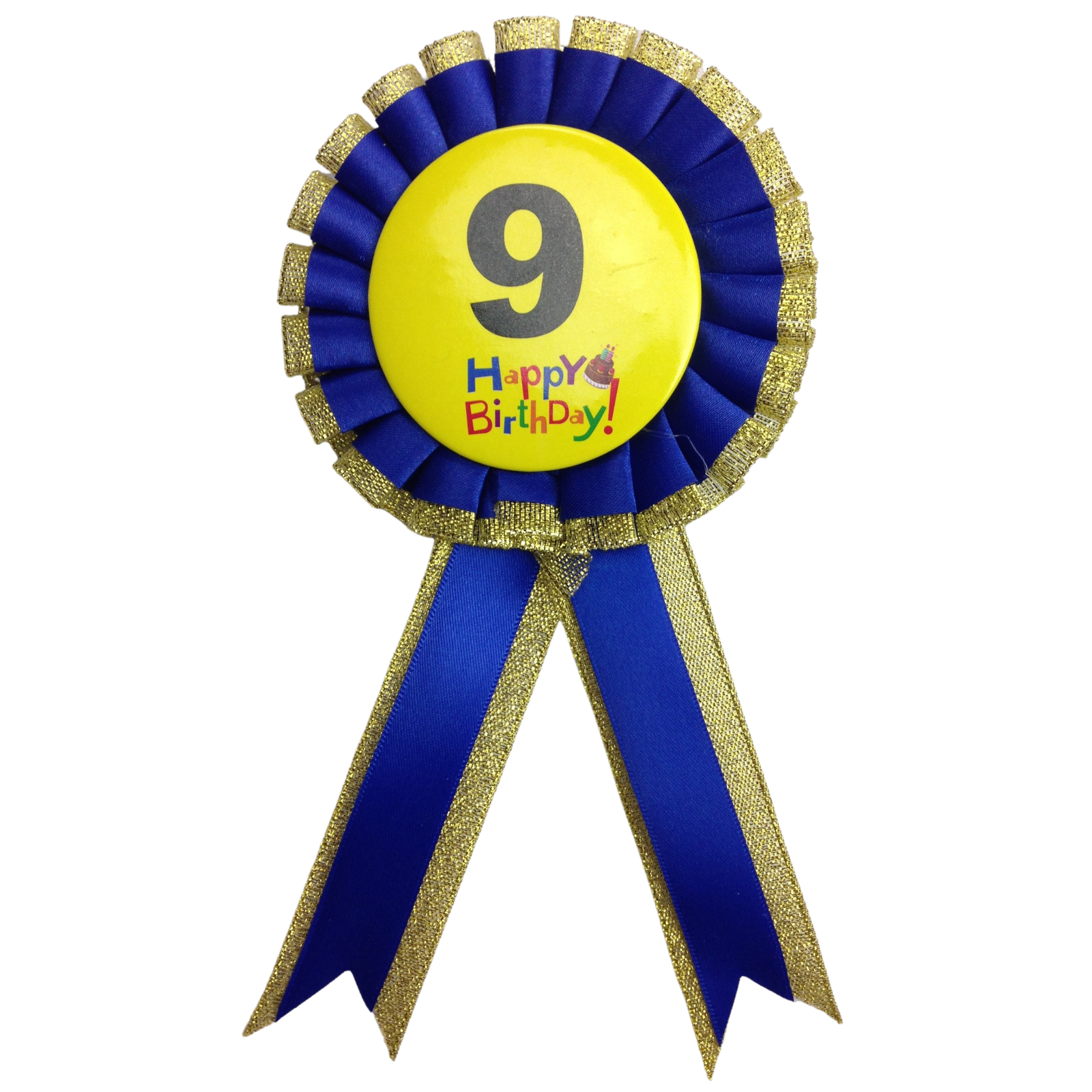 BIRTHDAY BADGE Party Favour Award Rosette Fancy Dress Girls Boys Childrens Kids - V563-BR-FANCYDRESBADGE-9BLU