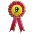 BIRTHDAY BADGE Party Favour Award Rosette Fancy Dress Girls Boys Childrens Kids - V563-BR-FANCYDRESBADGE-9PNK