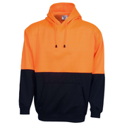 HI VIS POLAR FLEECE HOODIE Jumper Safety Workwear Fleecy Jacket Unisex - Orange - L V563-BR-FLECHDIE-ORG-L