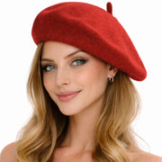 Unisex French Beret Hat Military Army Style Beanie Winter Warm Cap - Red V563-BR-FRENCHBERET-RED