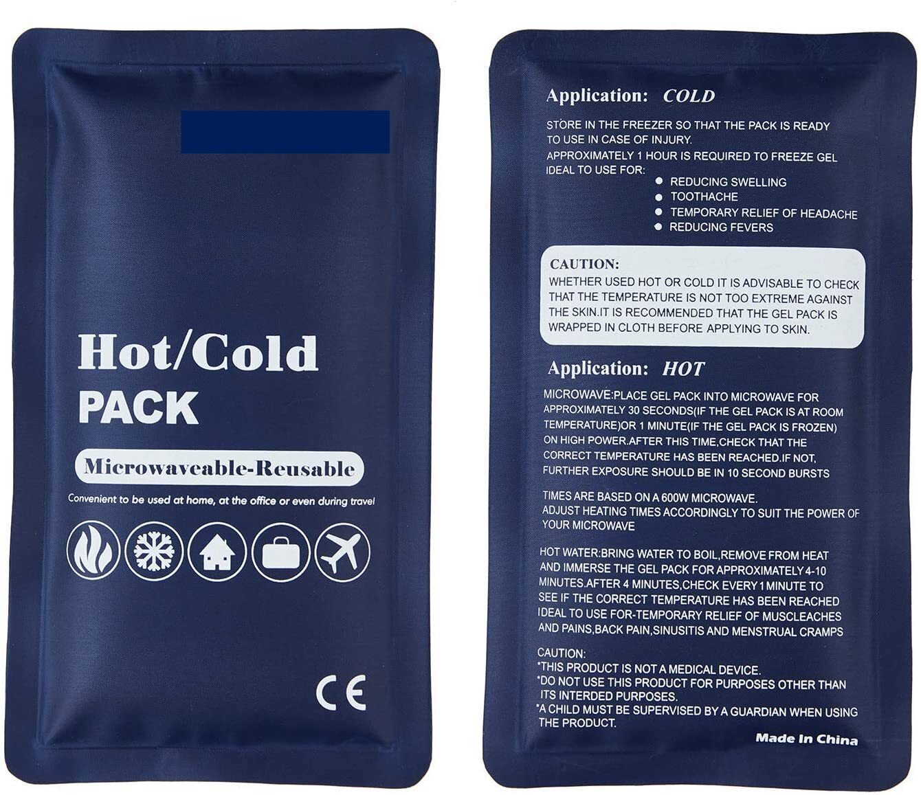 HOT COLD PACK Reusable First Aid Ice Heat Gel Packs Microwaveable Pain Relief V563-BR-GELPACKS-1