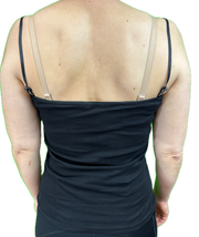 Womens Camisole Top Cami Strap Top Singlet Summer Basic Tank Shirt - Black - 18-20